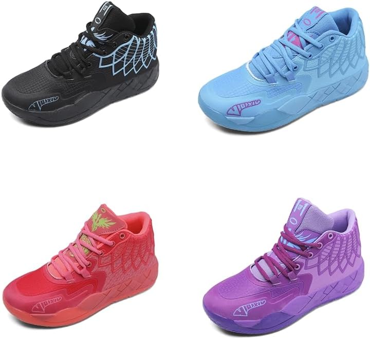 Men's Knitted Mesh Breathable Mid-Top Basketball Shoes with Round Toe, Non-Slip and Lightweight Lace-Up Casual Sports Shoes Suitable for Walking, Running and Daily Travel - Image 4