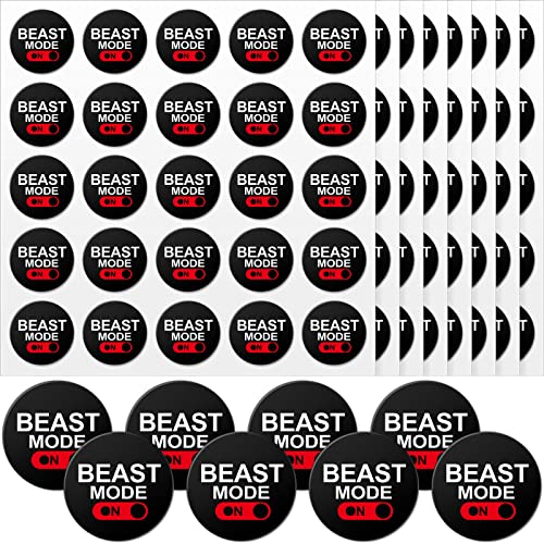Leinuosen 200 Pcs Beast Mode Football Helmet Stickers 1-1/8 Inches Sports Fan Shop Beast Mode Helmet Award Decals Vinyl Self Adhesive Stickers for Car Hockey Lacrosse Football Baseball 8 Sheets