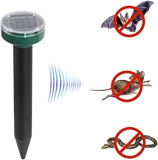 Pruie Solar Mole Repellent Sonic Deterrent Repeller Snake Rodent Gopher Chaser Pest Control for Lawn Garden Yard Home
