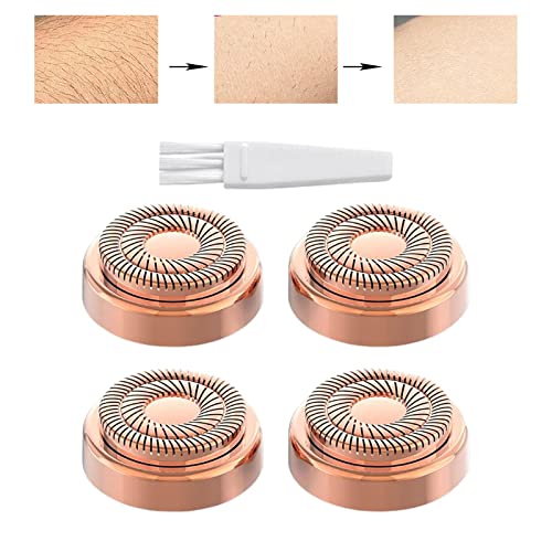 Generic 4 cabeças de substituição banhadas rosa 18K ferramenta de remoção de pêlos com escova de lim
