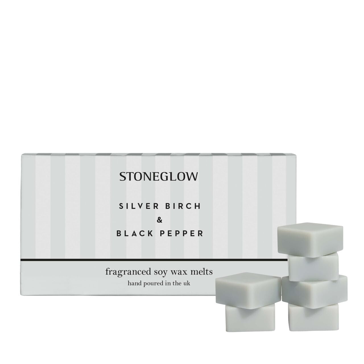 Stoneglow Modern Classics Collection - Silver Birch & Black Pepper 192 grams Scented Wax Melts (Grey)