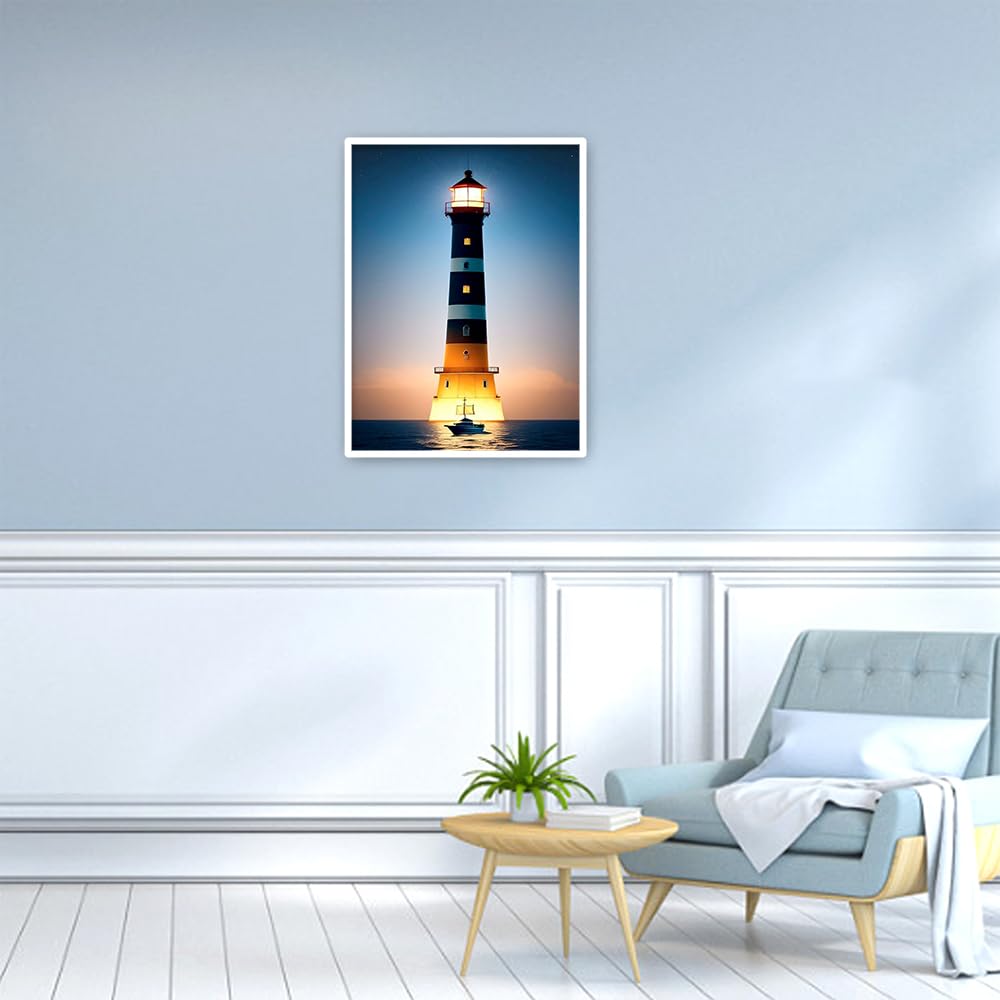 Diamond Painting Landschaft – 40x50 Cm, Mit Runden Steinen, Bastelset