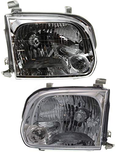 Evan Fischer Driver and Passenger Side Headlight for Toyota Tundra Limited SR5 2005-2006 Halogen With bulb(s) Crew Cab (Double Cab) Replaces# 811500C031 811100C031