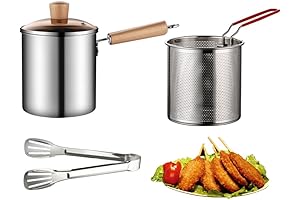 Deep Fryer Pot 304 Stainless Steel Frying Pot with Basket