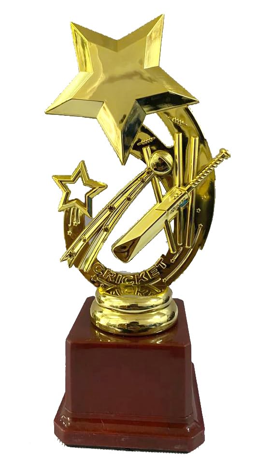Cricket Golden Metalic Brown Base Trophy/Cricket Fiber Trophy/Sports Golden Trophy/Cricket Star Trophy (B0CD2JDKHS) Amazon Price History, Amazon Price Tracker