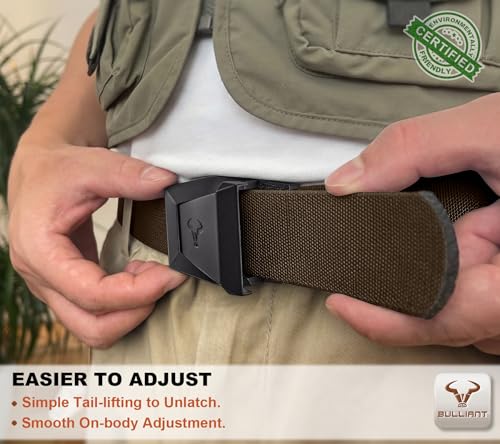 Image of BULLIANT Men Tractical Belt,Stretch Western Rigger Web Belt For Cowboy Military Heavy Duty Hiking Hunting 1.5 inch-Cut For Fit
