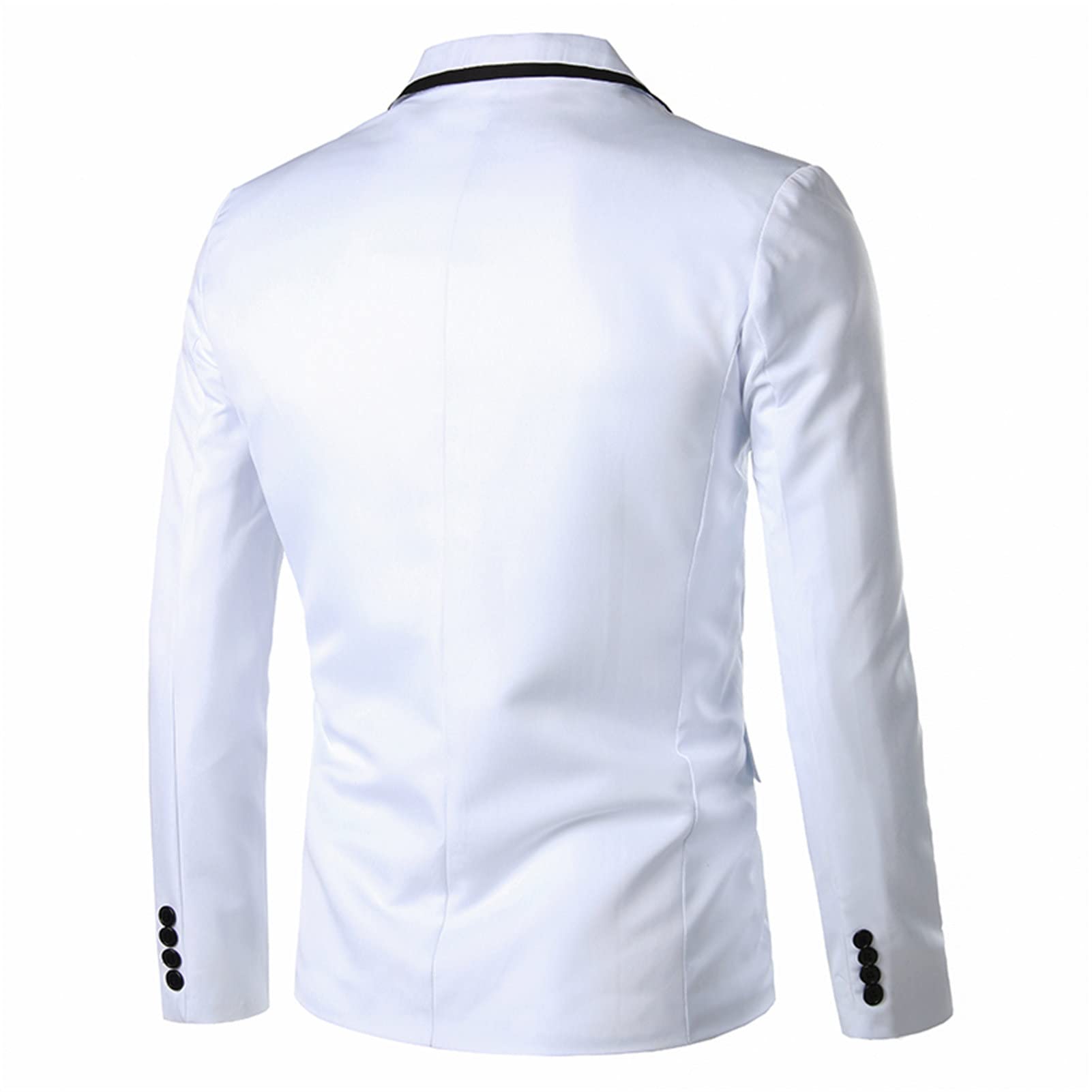 Men's One Button Casual Blazer Lightweight Slim Fit Business Daily Jacket Notched Lapel Party Dinner Sports Coat (White,5X-Large)