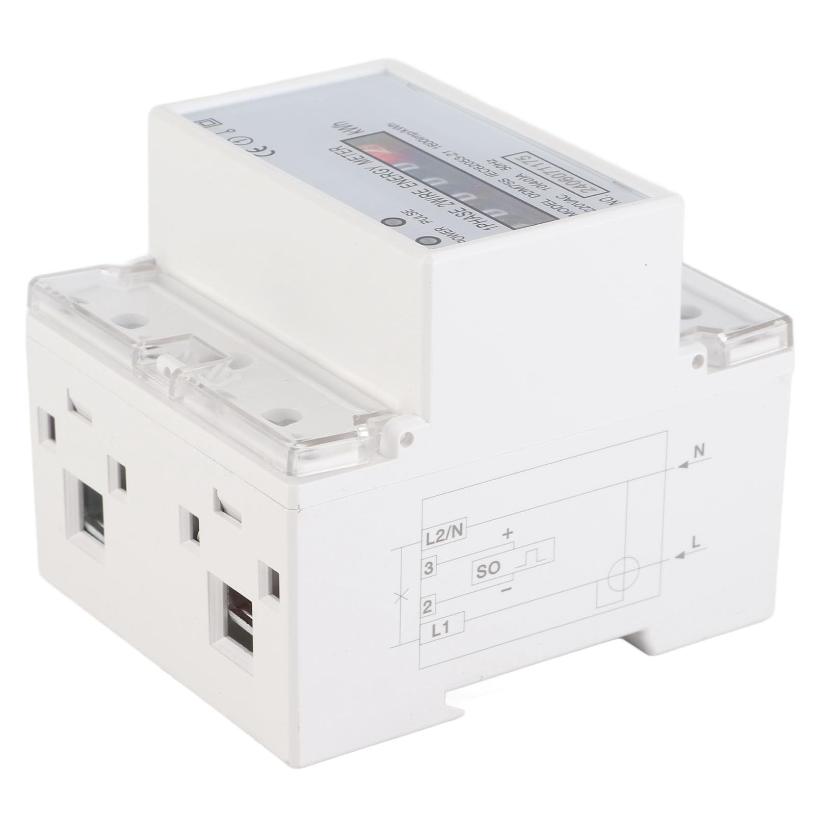 Medidor de Energía Monofásico Kwh 10-40A para Rail DIN con Pantalla LED DDM75S para Medir el Consumo Eléctrico en Hogares y Negocios