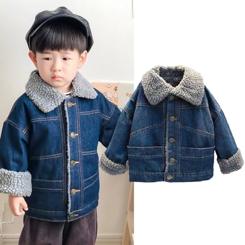 Kids Toddler Winter Thicken Denim Coat Lapel Button Down Warm Jacket Corduroy Outerwear Girls Boys Casual Clothes2