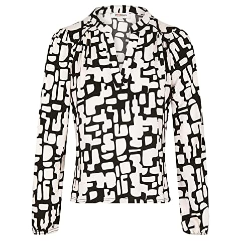 Camiseta estampada de manga larga Morgan 231-tlilo Blanco y Negro Cover