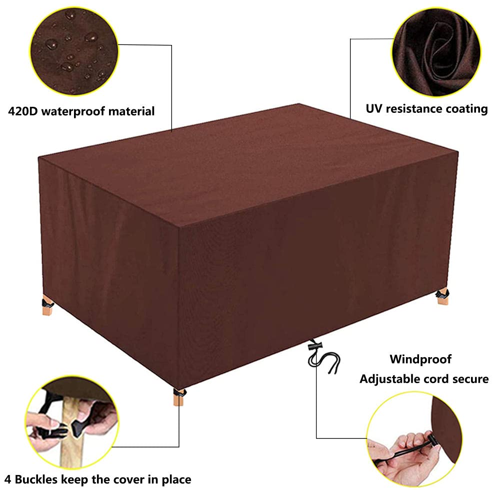 Copertura per Mobili da Giardino,420D Oxford Telo Impermeabile Anti-UV Antivento, per mobili da giardino, sedie, tavoli
