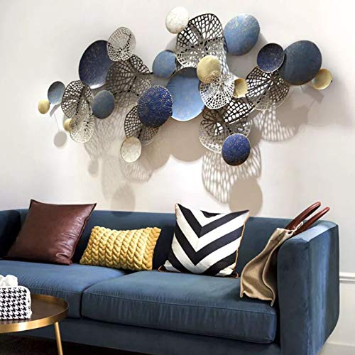 WJQQ Décoration Murale en Métal Feuilles Ronds Entrelacés, Luxe Léger Art de Fer Doré Sculptures Murales for la Décoration d'entrée d'hôtel à la Maison196*98cm Cover