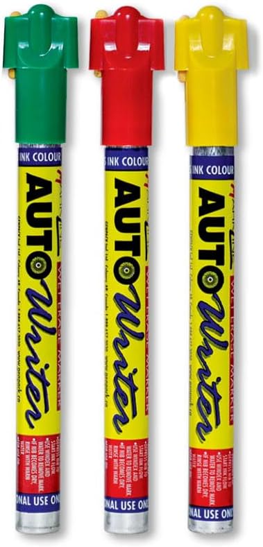 Auto Writers Assortment - 12 Pens - Red, Yellow, Green