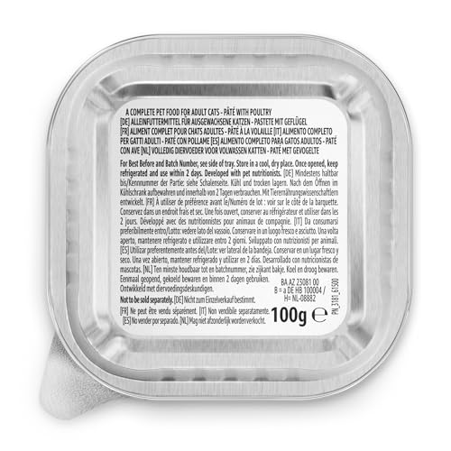 by Amazon Nassfutter für Katzen, Pastete mit Geflügel, 100g, 16er-Pack