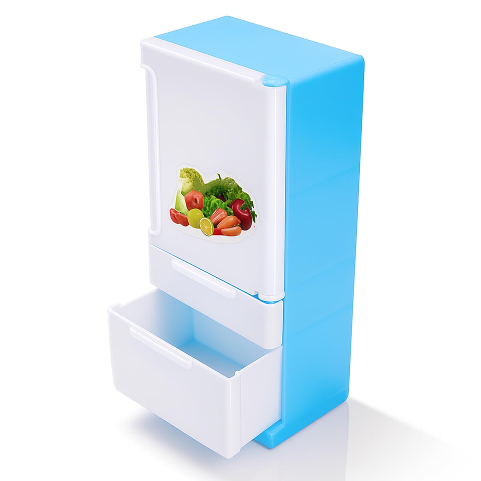Doll Refrigerator, Dollhouse Mini Refrigerator, Plastic Mini Refrigerator for Dolls Derived Product Dolls Simulation House Furniture Doll Fridge Toy