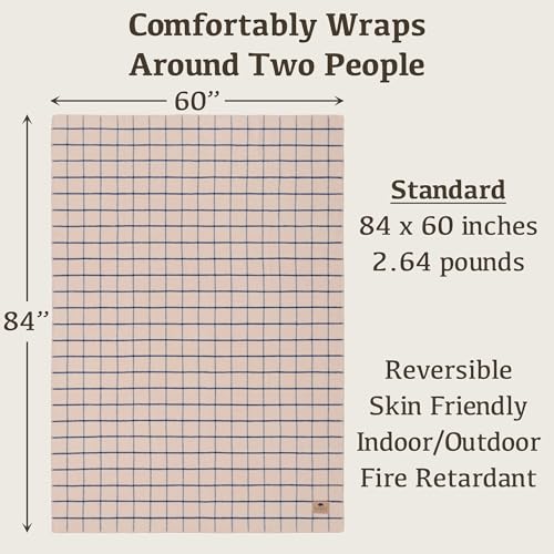 Image of 100% Wool Blanket Camping, 60 inchx84 inch Large Warm Blankets for Winter, Scotch