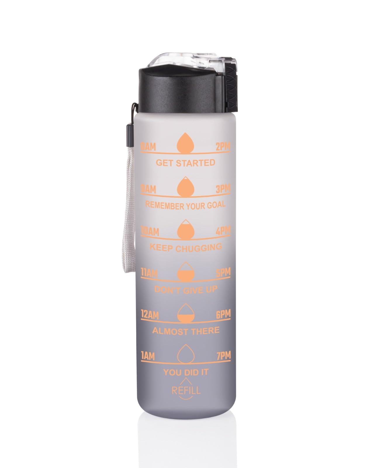 Clazkit Plastic Unbreakable Water Bottle With Motivational Time Marker, Sipper Bottle For Adults, Water Bottle For Gym Office| Water Bottle For Kids/Boys/Girls -Grey 1 Ltr 1 Pc (B0D41MR3GJ) Amazon Price History, Amazon Price Tracker