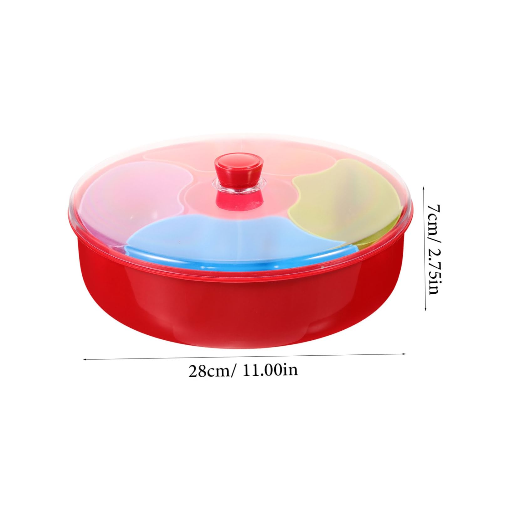 HOLIDYOYO 1pc Compartment Box with Lid Food Divided Plates Candy Nut Container Appetizer Serving Tray Nut Tray with Lid Snack Containers Living Room Snack Plate Container Colorful Plastic