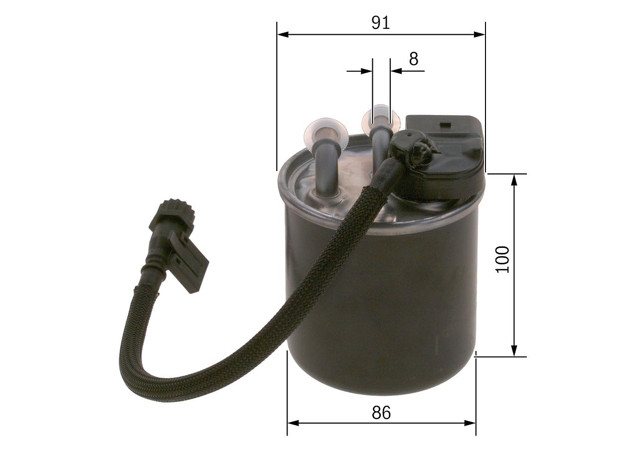 Bosch N2841 Filtro Diesel para Coche - Separa Partículas y Agua del Combustible, Protege el Sistema de Inyección