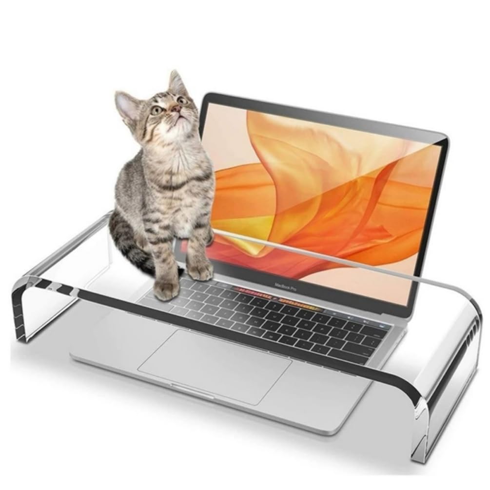 CalorMixs Acrylic Cat-Proof Laptop Stand & Keyboard Protector - 19.7