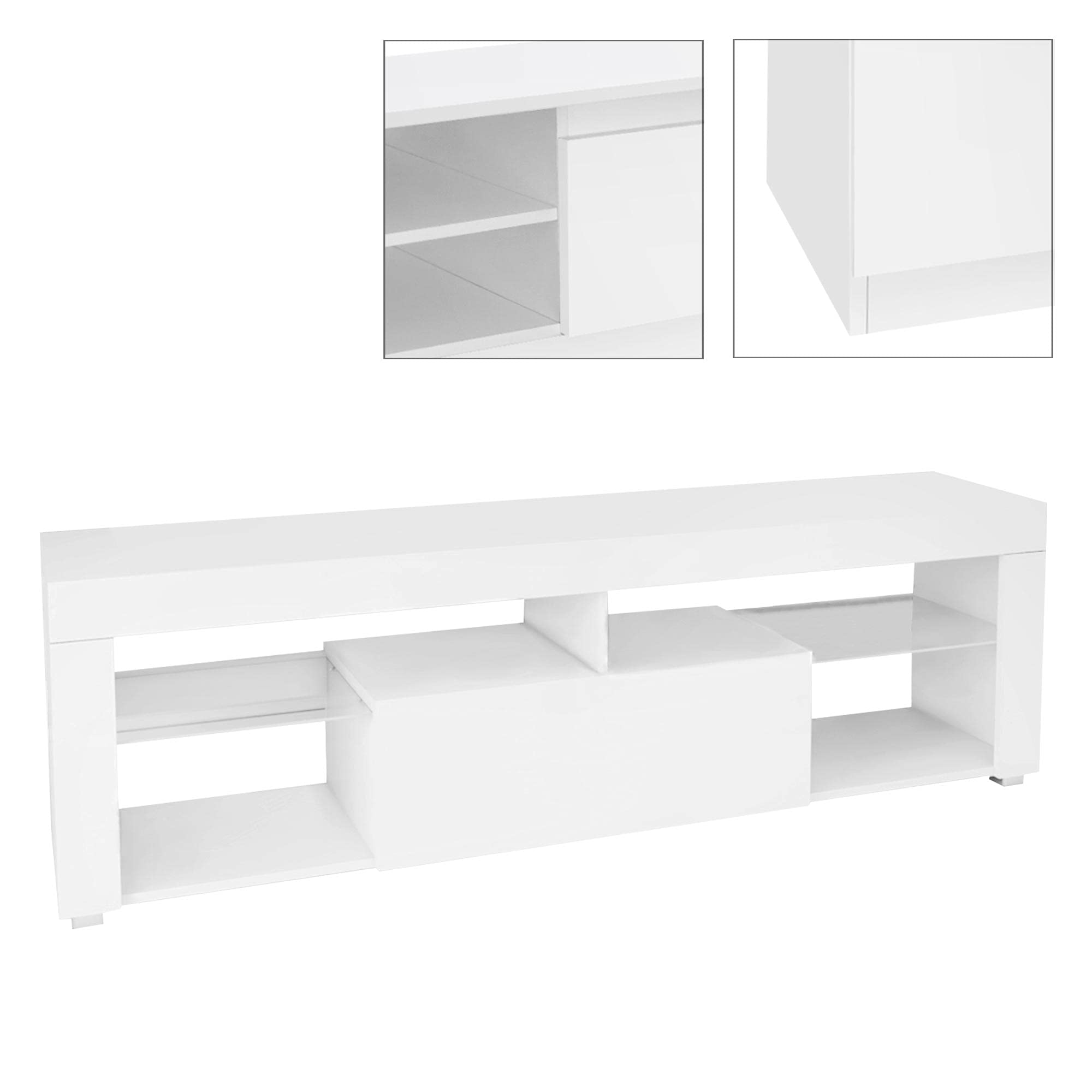 ML-Design TV Stand MDF Wood White 140x51x35 cm Storage Cabinet - Dettaglio