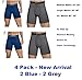 Champion Men's Elite X-Temp Boxer Briefs 4-Pack, Black, Large