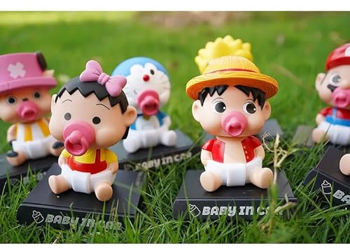 Image of AUGEN Super Hero Monkey D Luffy Baby Action Figure Limited Edition Bobblehead with Mobile Holder for Car Dashboard, Office Desk & Study Table (Pack of 1)