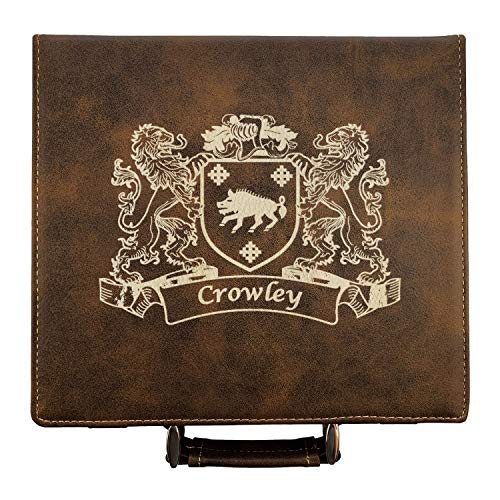 Crowley Irish Coat of Arms Leather Poker Set