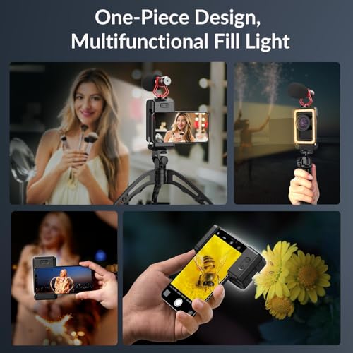 15X Phone Macro Lens with LED Fill Light, 15X Macro Lens + 17mm Thread Lens Adapter for iPhone 15/15Pro/15Pro Max, Samsung, Android Phone (Fits for Almost Phone)