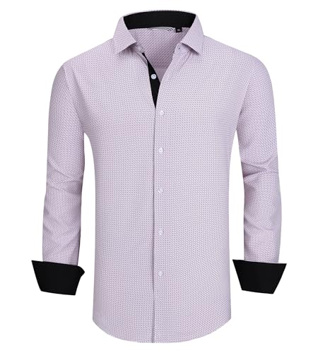 Alex Vando Mens Printed Dress Shirts Long Sleeve Regular Fit Button Down Shirt