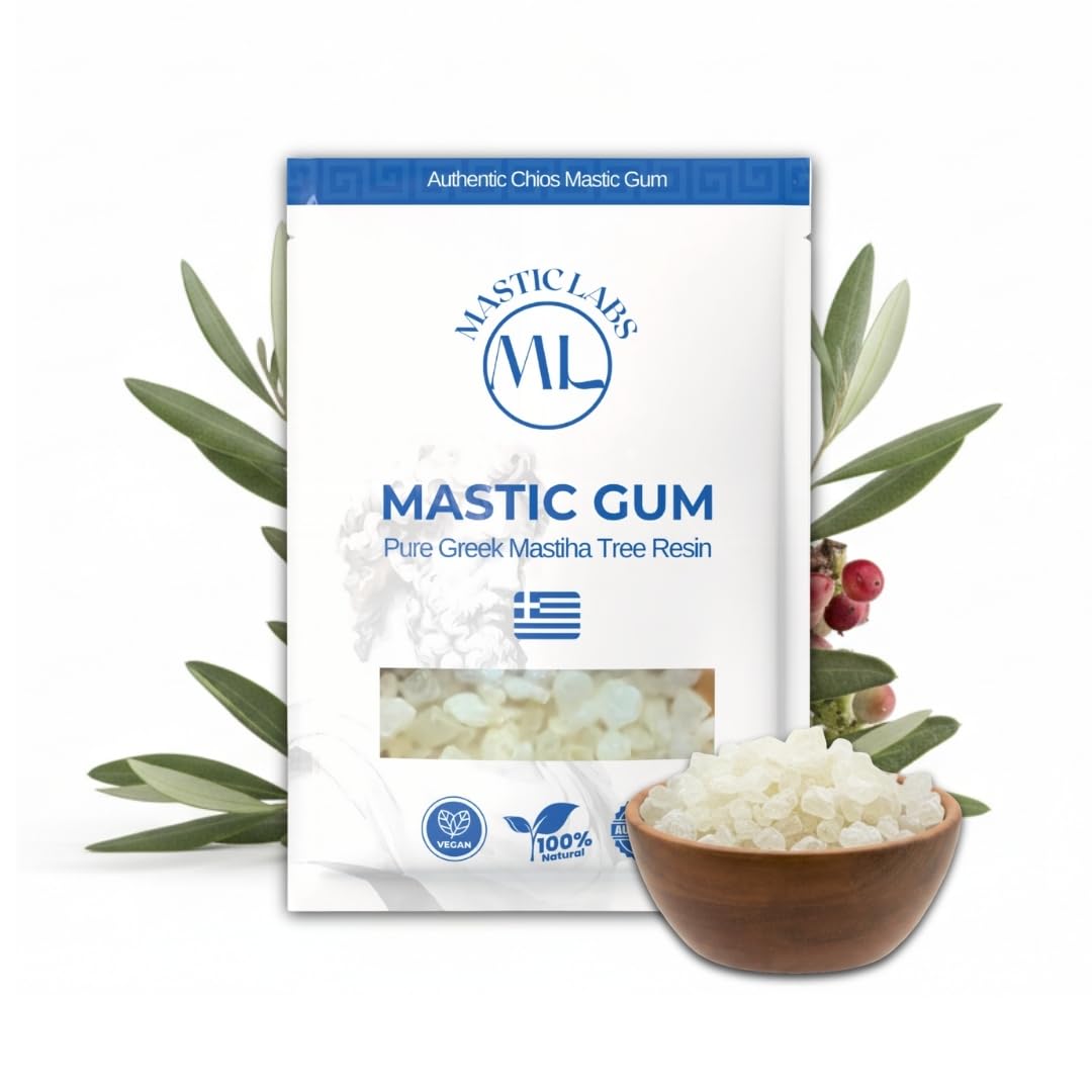 Mastic LabsPure & Authentic Greek Chios Mastic Gum Tears Μαστίχα Mastiha (Pistacia Lentiscus) | Fresh & Premium Quality | Normal/Small Size Tears - 20g