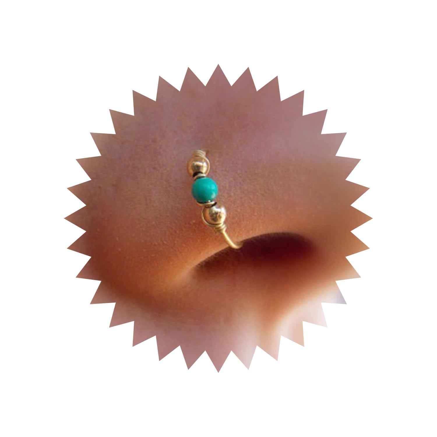 Wendalern Turquesa Anillos De La Nariz Aro De Acero Quirúrgico Tabique Aro De La Nariz De Oro De Cuentas Cautivas Anillo De La Nariz Hélice Cartílago Pendientes De Joyería De Perforación Del Cuerpo