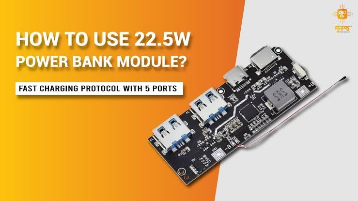 Image of 22.5W Power Bank Module, Fast Charging, 5 Ports, PD3.0 /QC4+ /SCP /OOC, 5A High Current Output, USB-A and USB-C