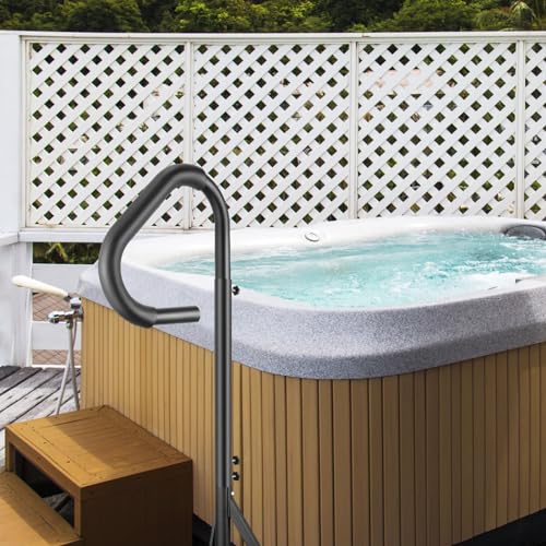 VEVOR Whirlpool Handlauf 272kg Tragfähigkeit Spa-Geländer aus Aluminiumlegierung Pool Handlauf Höhenverstellbar von 122,92 bis 160cm Haltegriff Einstiegshilfe 360° drehbar für Schwimmbäder Whirlpools