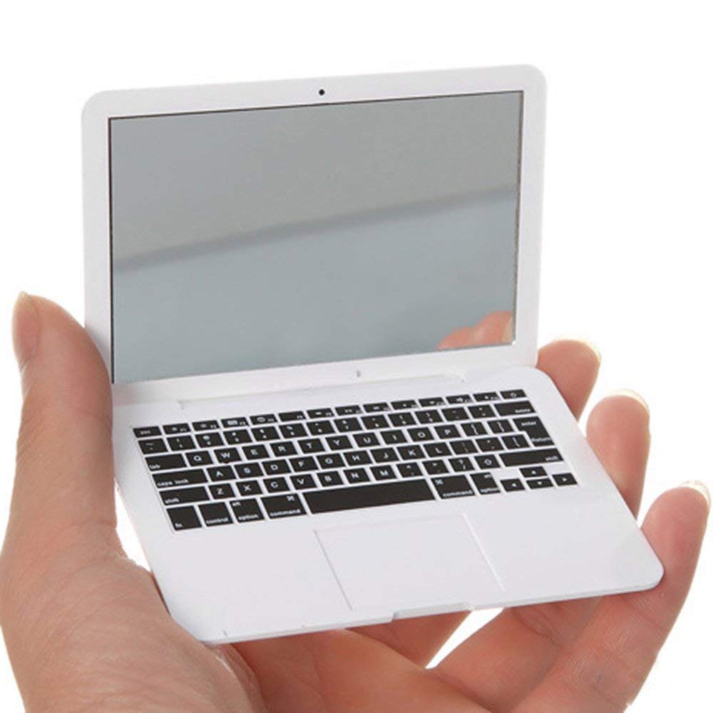 ubersweet Imported Mini Round Tabletop Pocket Laptop Mirror Computer Glass Women Girls Cute_156564, Framed , White (B09LYVDWNR) Amazon Price History, Amazon Price Tracker