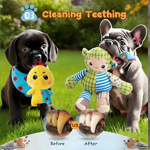 Juguetes de peluche sonoros para perros, pack de 2 miniatura 4