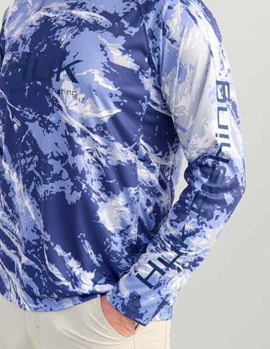 HUK Men's Pursuit Pattern Crew Long Sleeve, Performance Shirt3