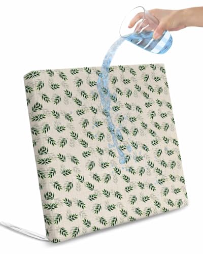 2 Pack Plant Leaf Waterproof Cushion Covers with Ties, Outdoor Patio Chaise Lounge Chair Seat Cushion Slip Covers Replacement(Only Cover) Green Spring Pastoral Summer Botanical 20