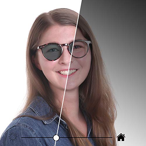 Image of YEIN Bifocal Reading Glasses, Photochromic Gray Sunglasses, for Women /Men（Floral,0.00 /+1.00 Magnification）