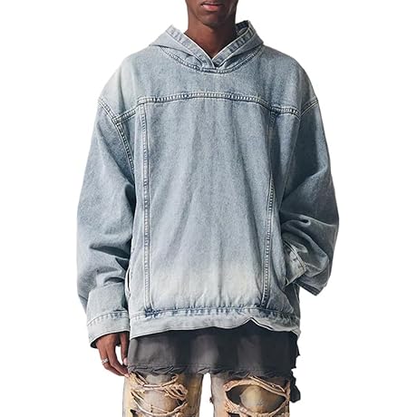 Vintage Distressed Boyfriend Jean Hoodie