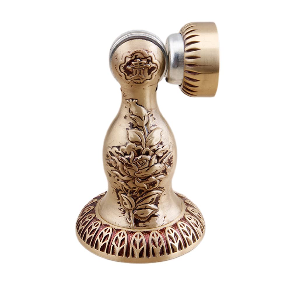 Nvsfzgiyg Rose Gold Door Wedge Stoppe, Stops, Stoppers,Magnetic Copper Stop Hotel High-End Stopper Bumper, Floor Or Wall Mounting Holder-Bronze