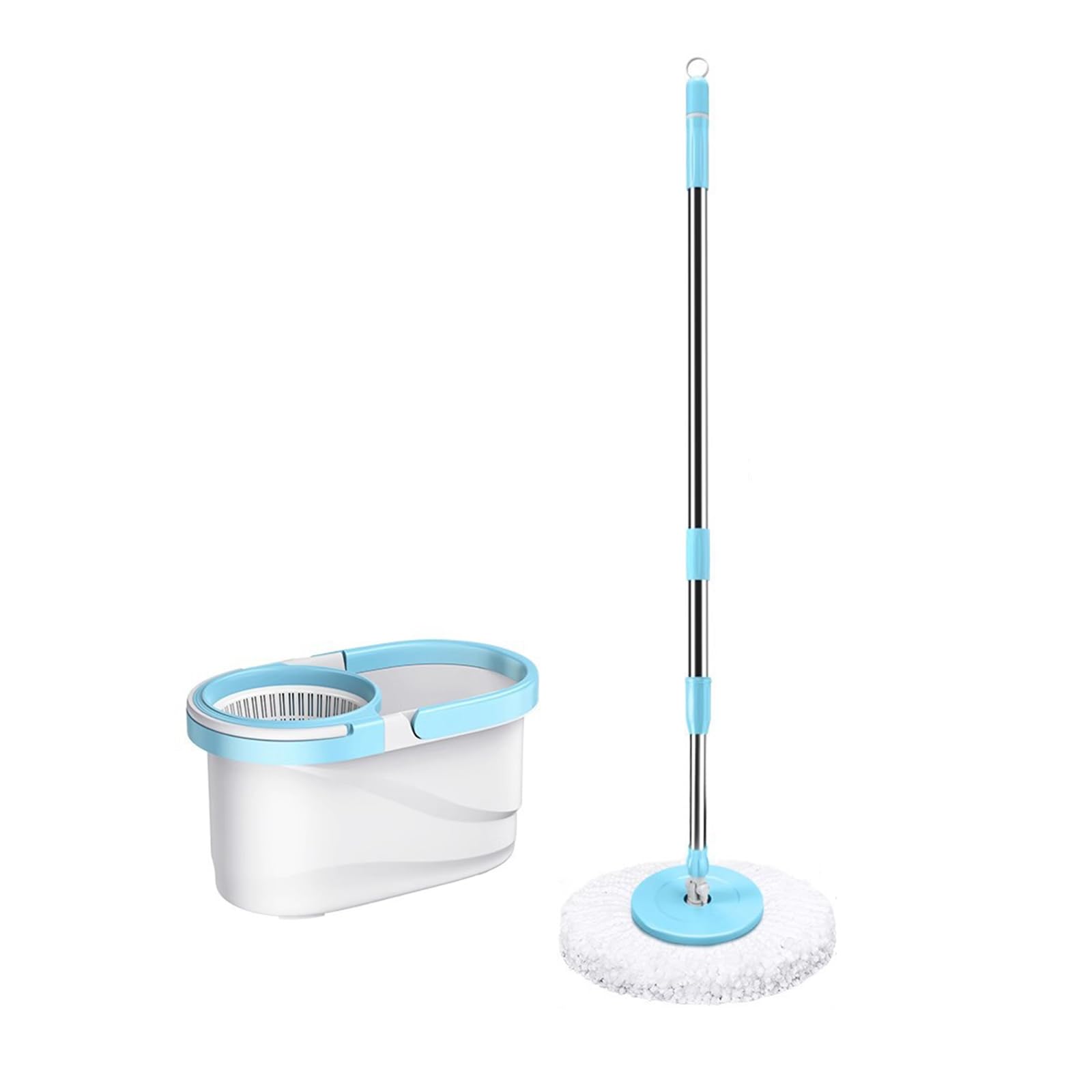 IUYIXWFP Dual Drive Spin Mop and Bucket Set – Hands-Free Self-Wringing Floor Mop with Detachable Spin Dryer, Automatic Splash-Proof Bucket, 2-Way Spinning System