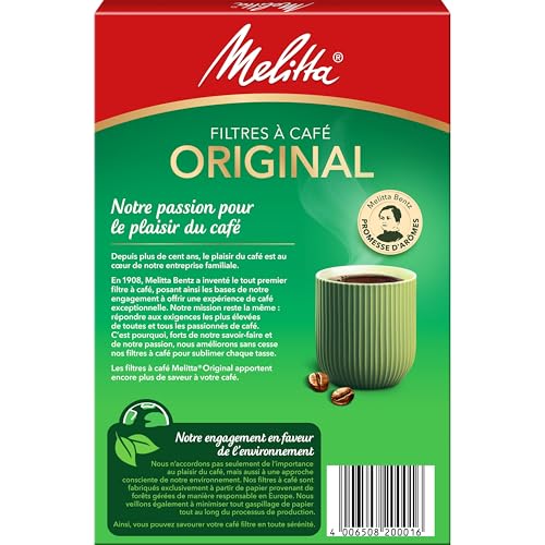 Melitta 4006508200016 Filtre à Café Papier Blanc 2,1 x 13,2 x 19,8 cm