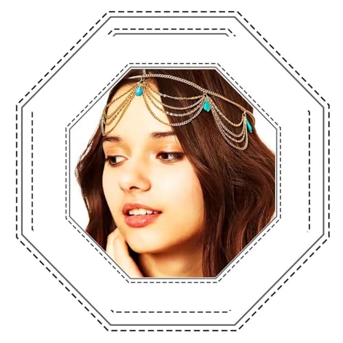 Jovono Diadema bohemia turquesa para la cabeza, accesorios para el...