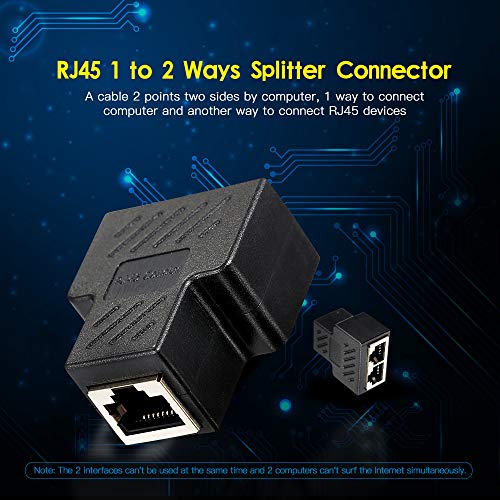 Docooler RJ45 Splitter Adapter Connector 1 a 2 Portas Femininas para CAT 5 / CAT 6 / CAT 7 LAN Ether