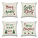 Federe Confezione da 4 Fodere per Cuscini Fodere per Cuscino Decorativo Quadrato Copricuscino Natale Federa Copricuscini Divano Christmas Federe in Cotone e Lino Cuscino 65X65cm Natale,Color5