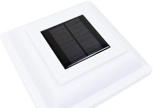 Miniatura 4 de Paquete de 4 unidades blancas para jardín al aire libre, 5 x 5, solares 12 SMD LED, tapa de cubierta de poste, luz de valla cuadrada, lámpara de