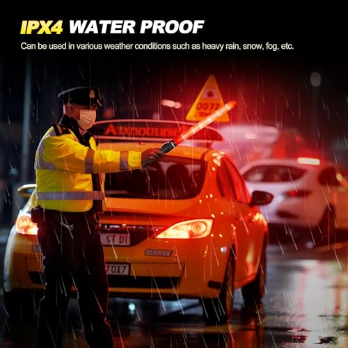 Image of E-riding 40 Pack Traffic Wand, 21 Inch Traffic Control Wand with 3 Flashing Modes & Side Clip, LED Safety Baton for Traffic Control, Parking, Aircraft, Car Directing