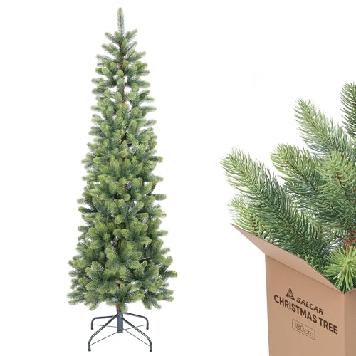 SALCAR Schmaler Künstlicher Weihnachtsbaum 180 cm, 100 %...