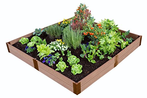 Frame It All Raised Garden Bed (8 x 8 x 11), 1-inch Timber Profile Raised Bed, Easy to Assemble Planter Bed with Bottomless Pit for Deep-Rooted Vegetables, Fruits, Flowers, and Herbs, Uptown Brown